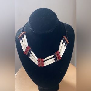 Real buffalo bone beads and crystal beads